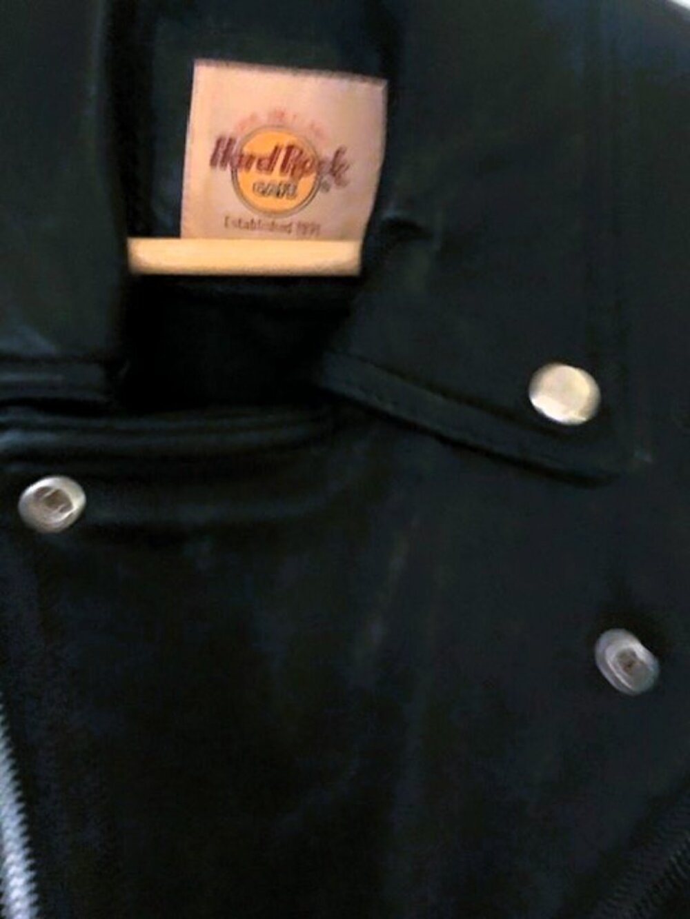 BRAND NEW BLACK LEATHER VINTAGE BIKER JACKET FROM HARD ROCK SAN ANTONIO - Picture 7 of 10